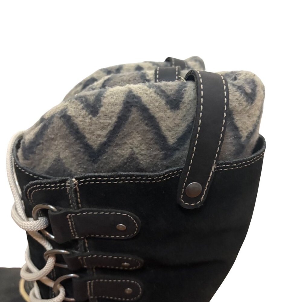 Sorel Joan of Arctic Knit II Waterproof Winter Boots Black Womens Size 9 Lace Up - Picture 3 of 9